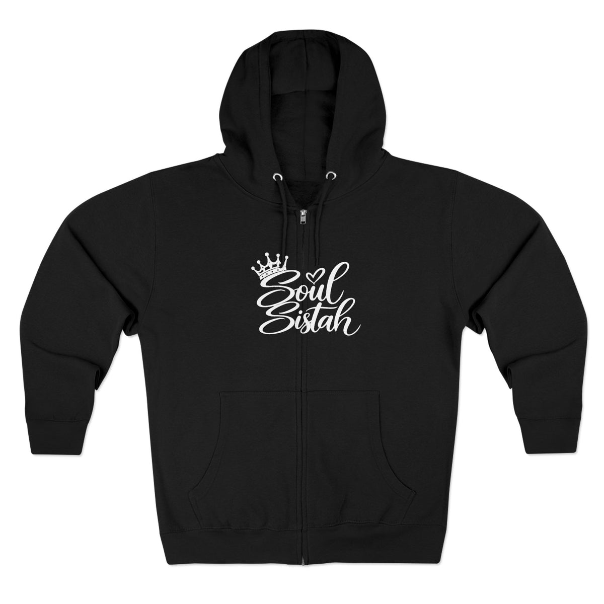 White Print Soul Sistah 
Zip-Up Hoodie