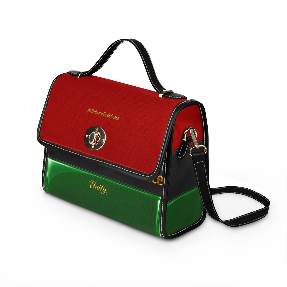 Red Black & Green Unity Waterproof Canvas Bag