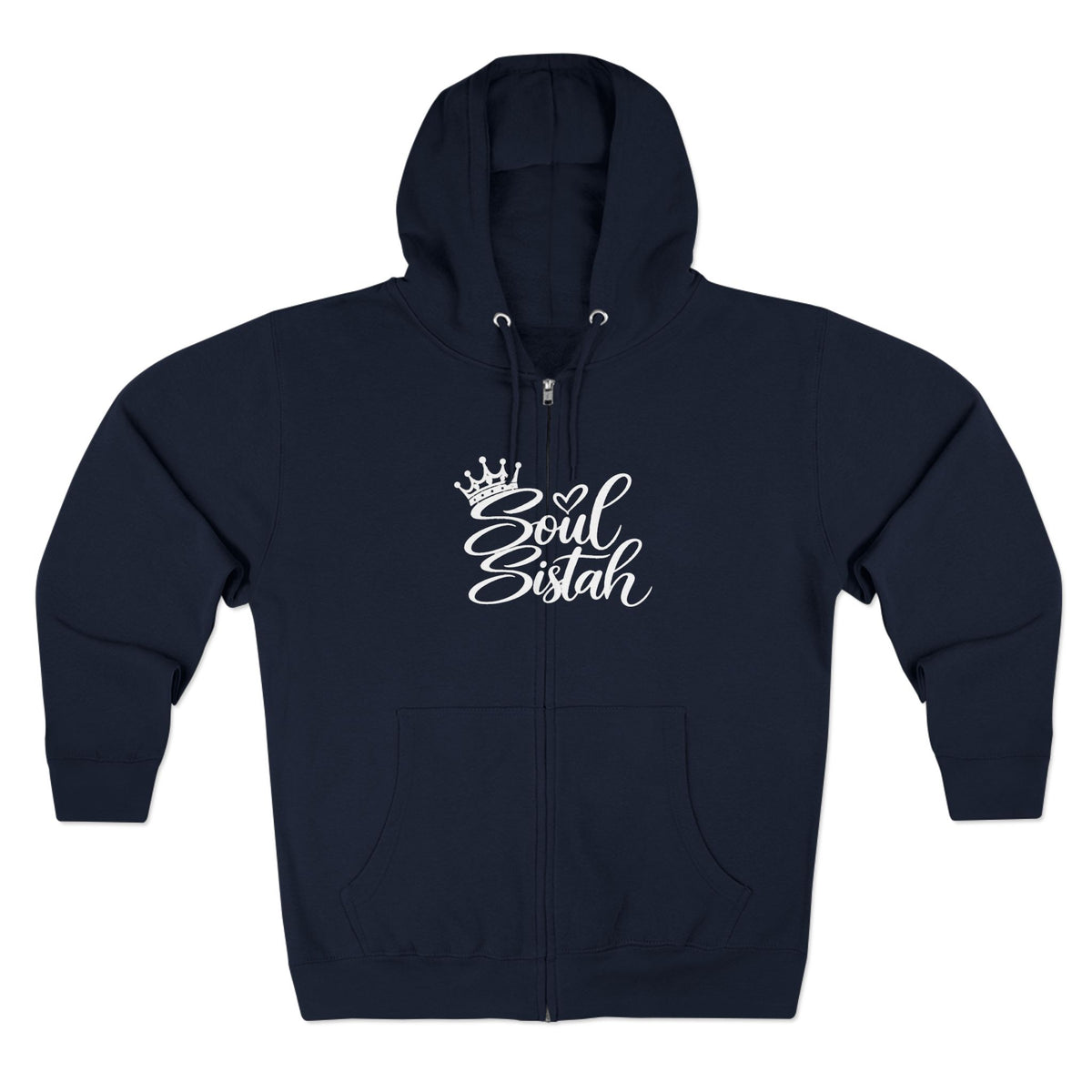 White Print Soul Sistah 
Zip-Up Hoodie